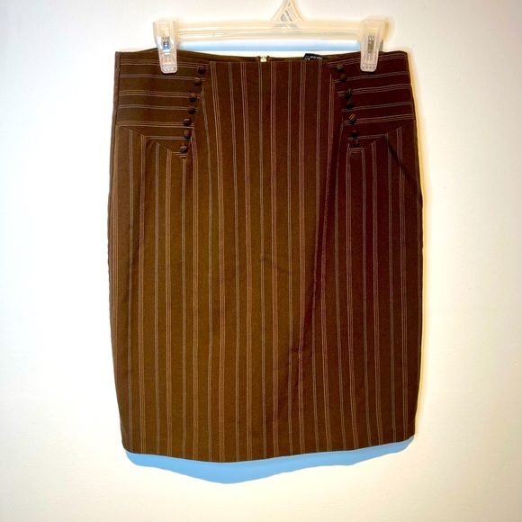 BCX Womens striped skirt. Color Brown. Size 11 VGC - Picture 1 of 4